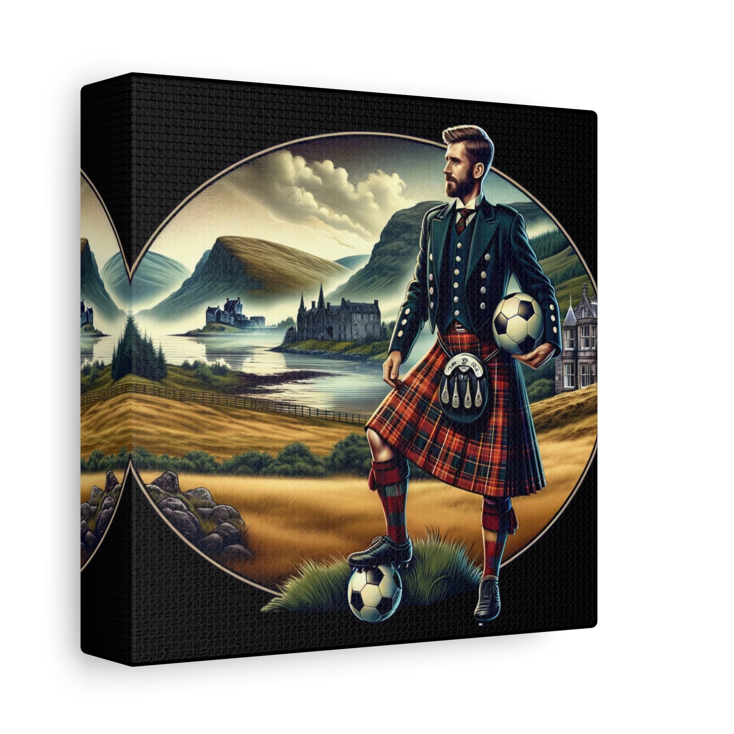 Scottish Footballer Matte Canvas, Stretched, 1.25"