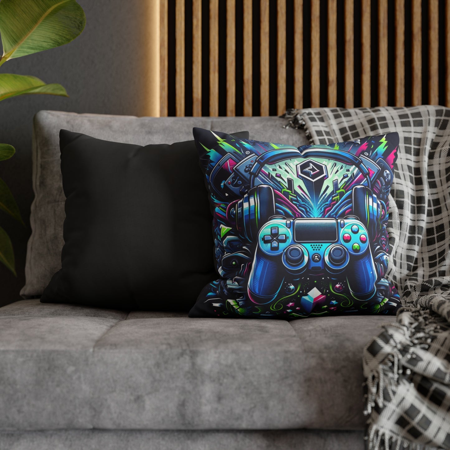 Gaming Square Poly Canvas Pillowcase