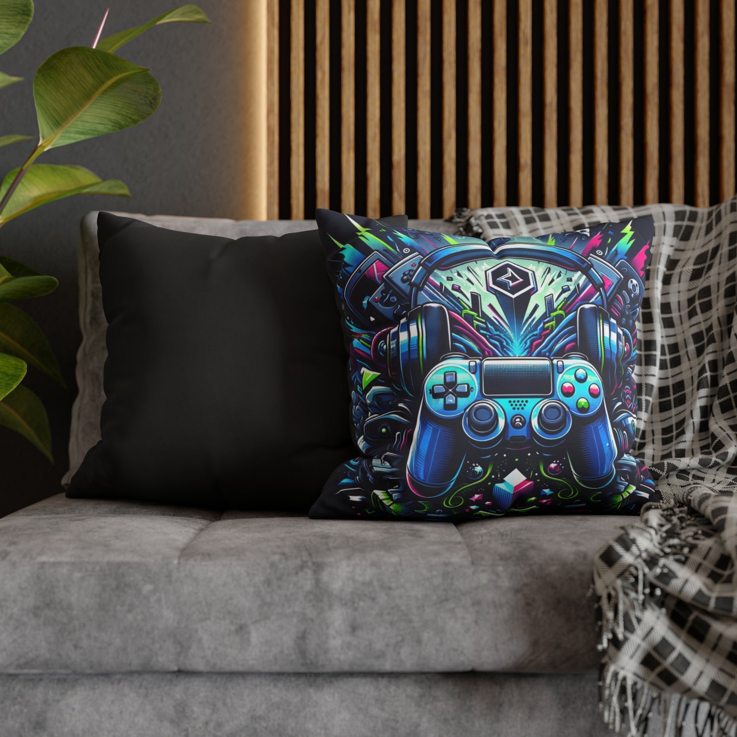 Gaming Square Poly Canvas Pillowcase