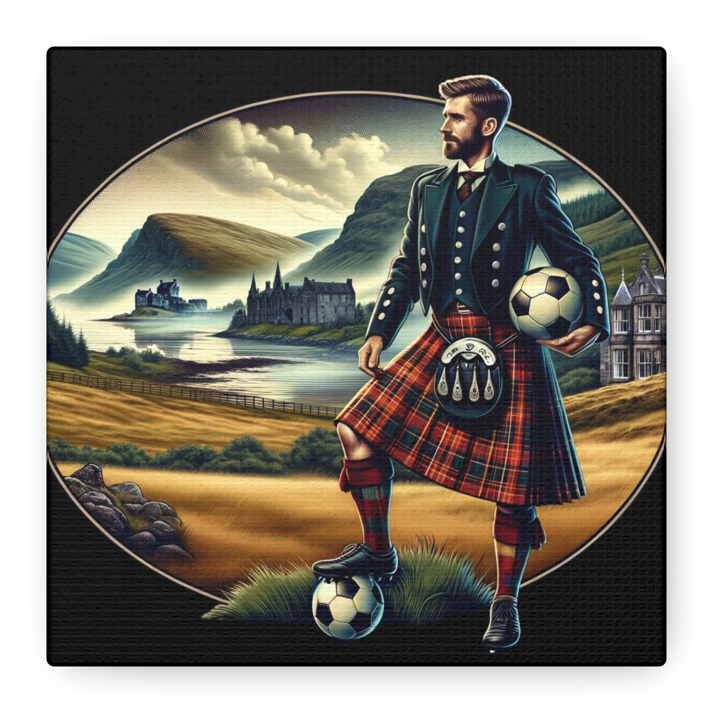 Scottish Footballer Matte Canvas, Stretched, 1.25"