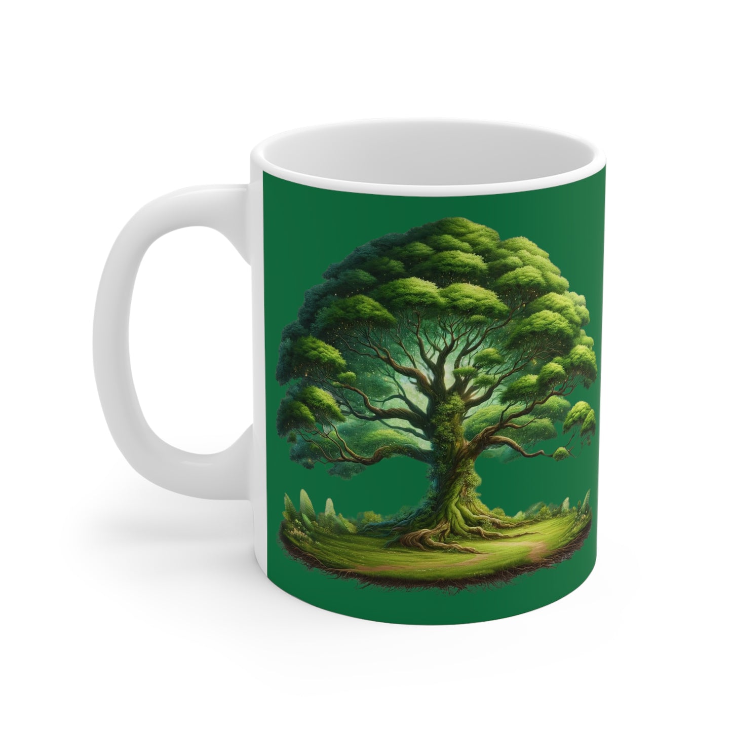 Tree 11oz White/Green Mug