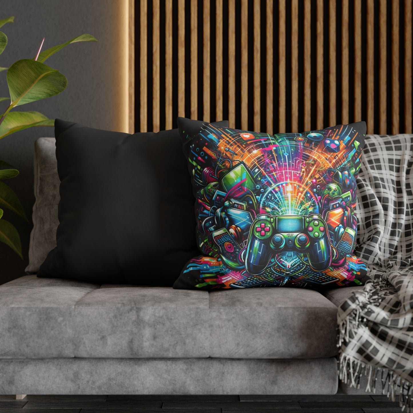 Gaming Square Poly Canvas Pillowcase