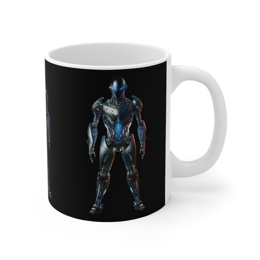 Robot 006 11oz White/ Black Mug