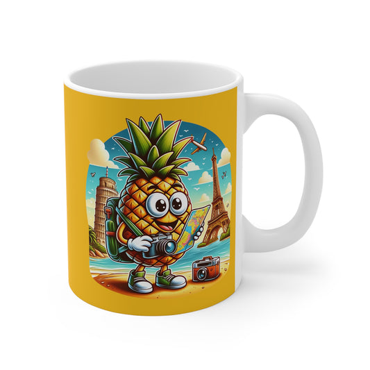 Pineapple traveller 11oz White/yellow Mug