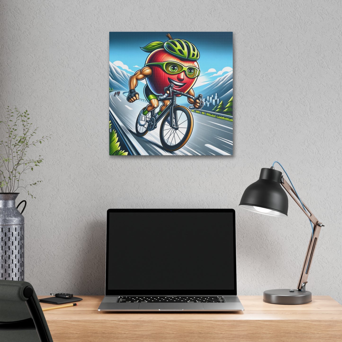 Cycling Apple Classic Stretched Canvas