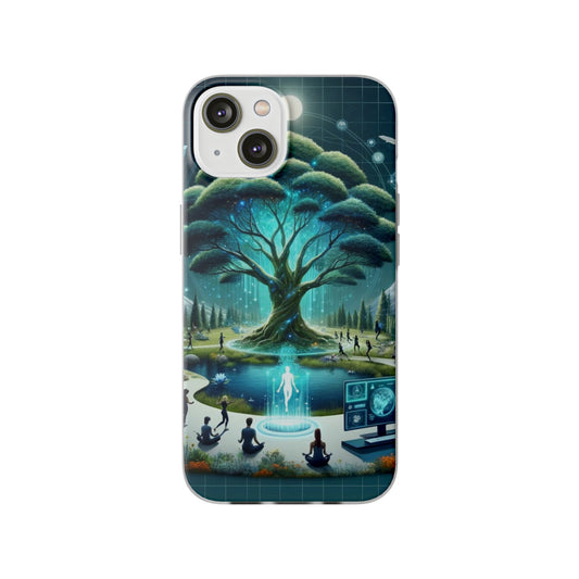 Future is here Tree Flexi Phone Case Semi-transparent