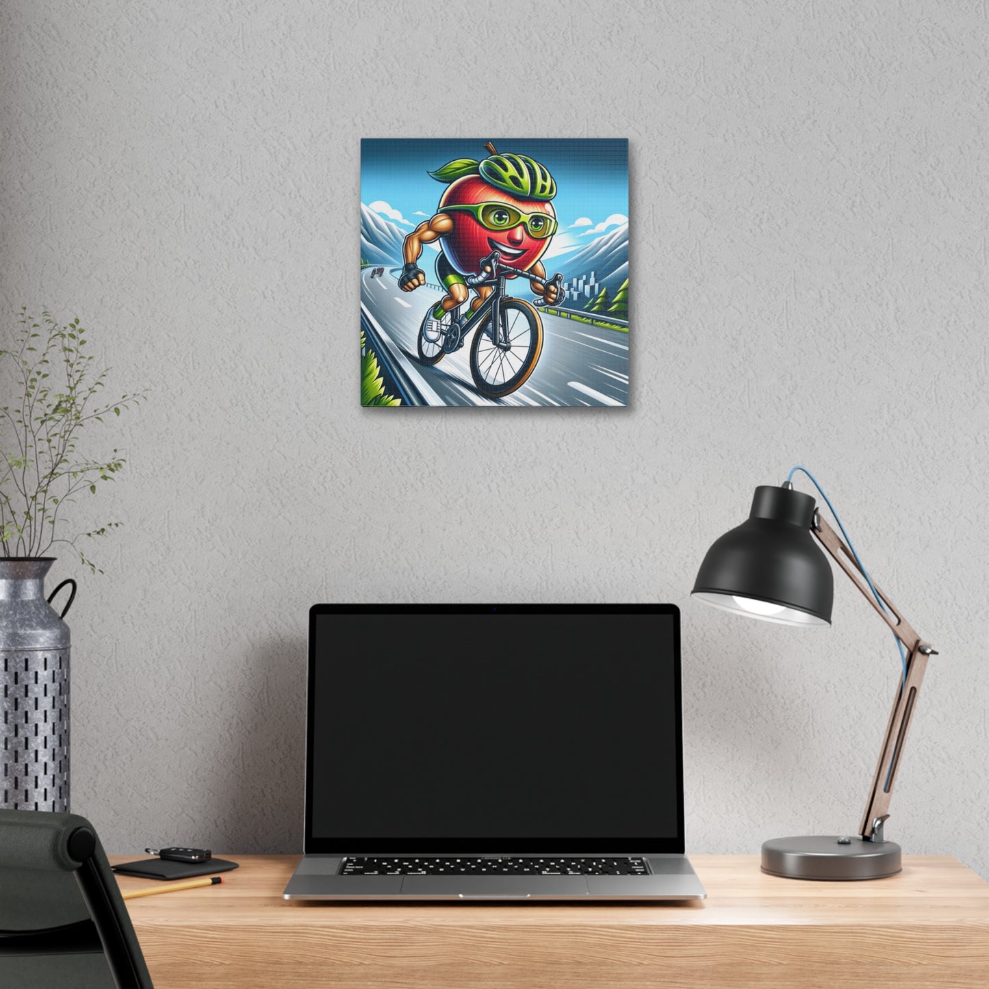 Cycling Apple Classic Stretched Canvas