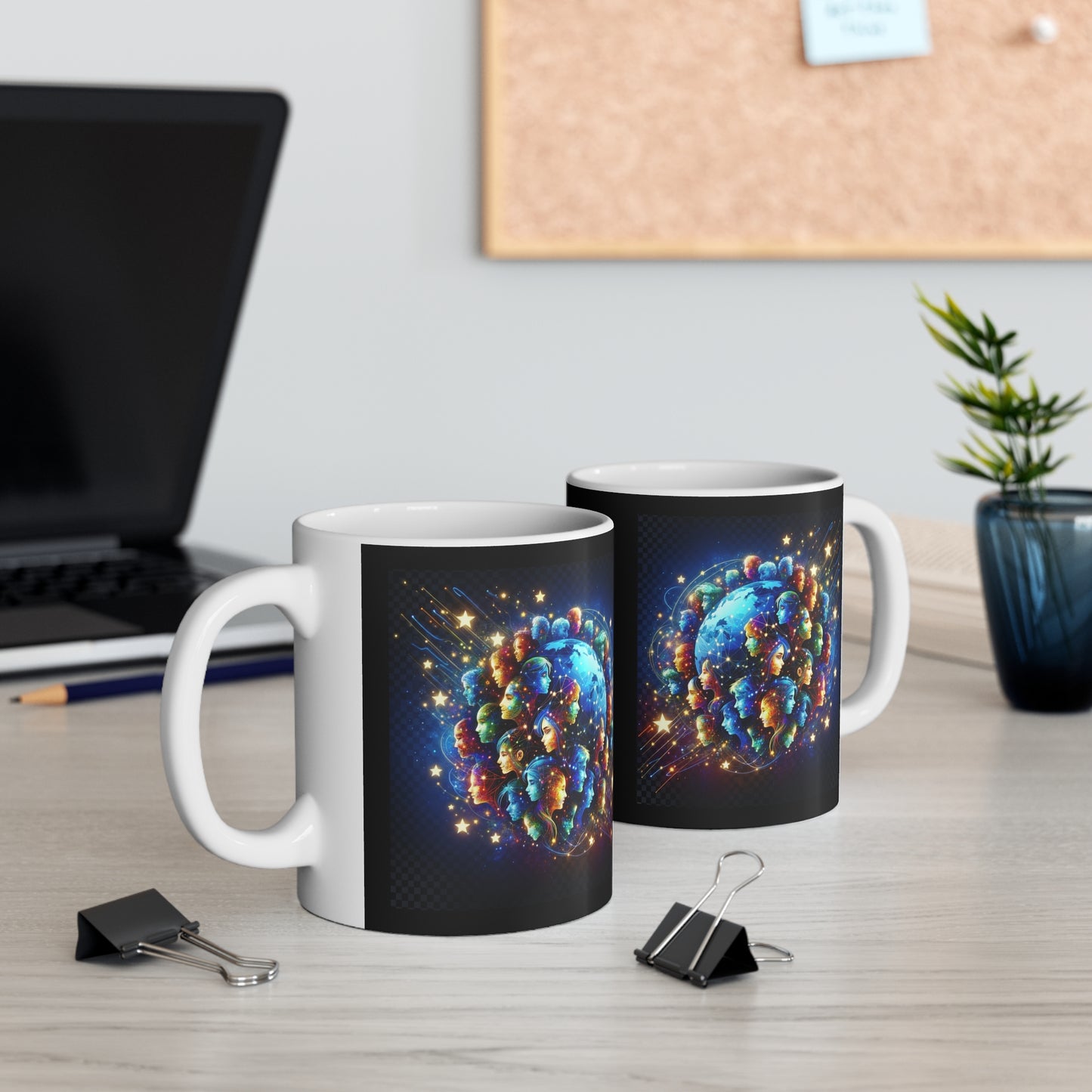 Connecting with the Stars 11oz White/Black Mug