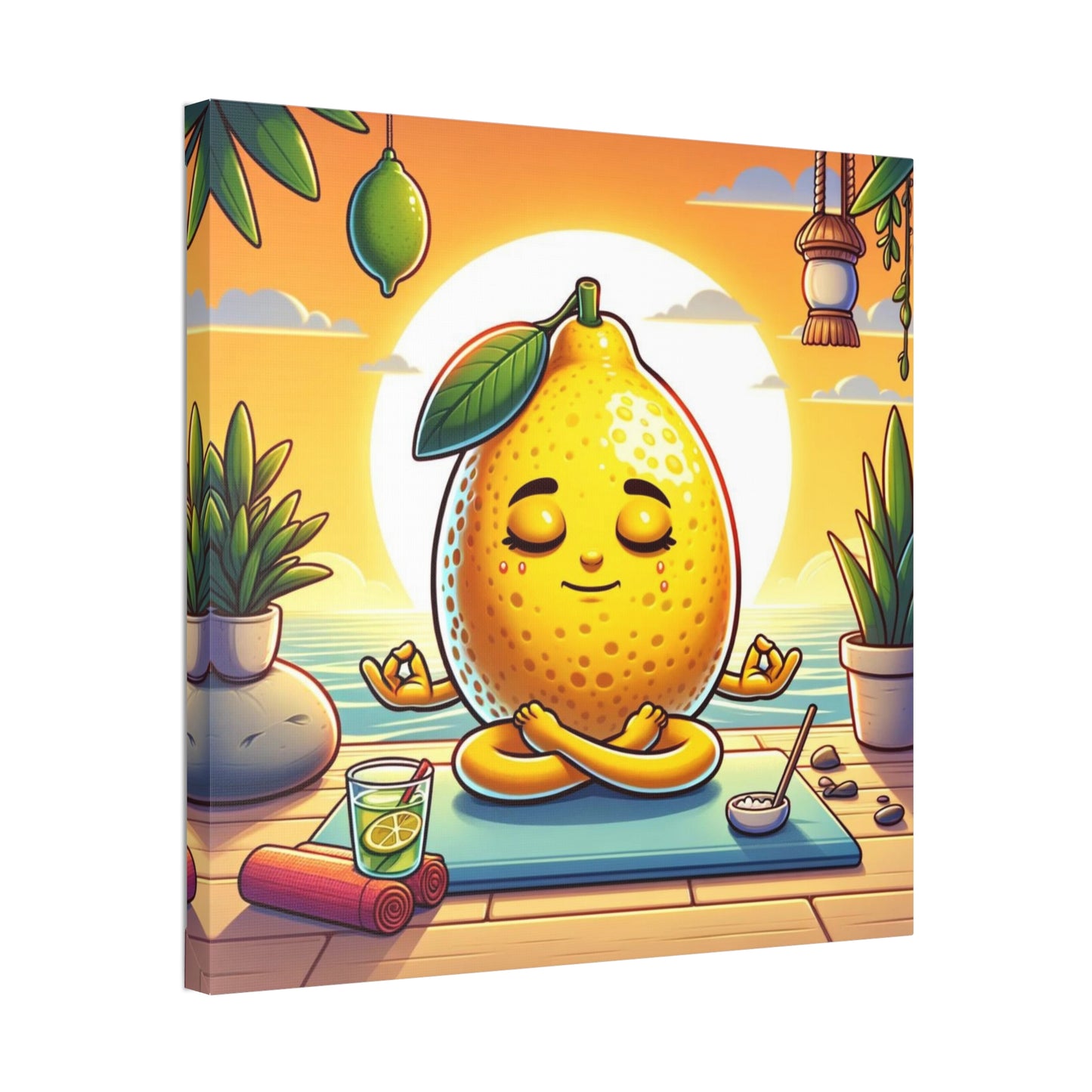 Meditating Lemon Classic Stretched Canvas