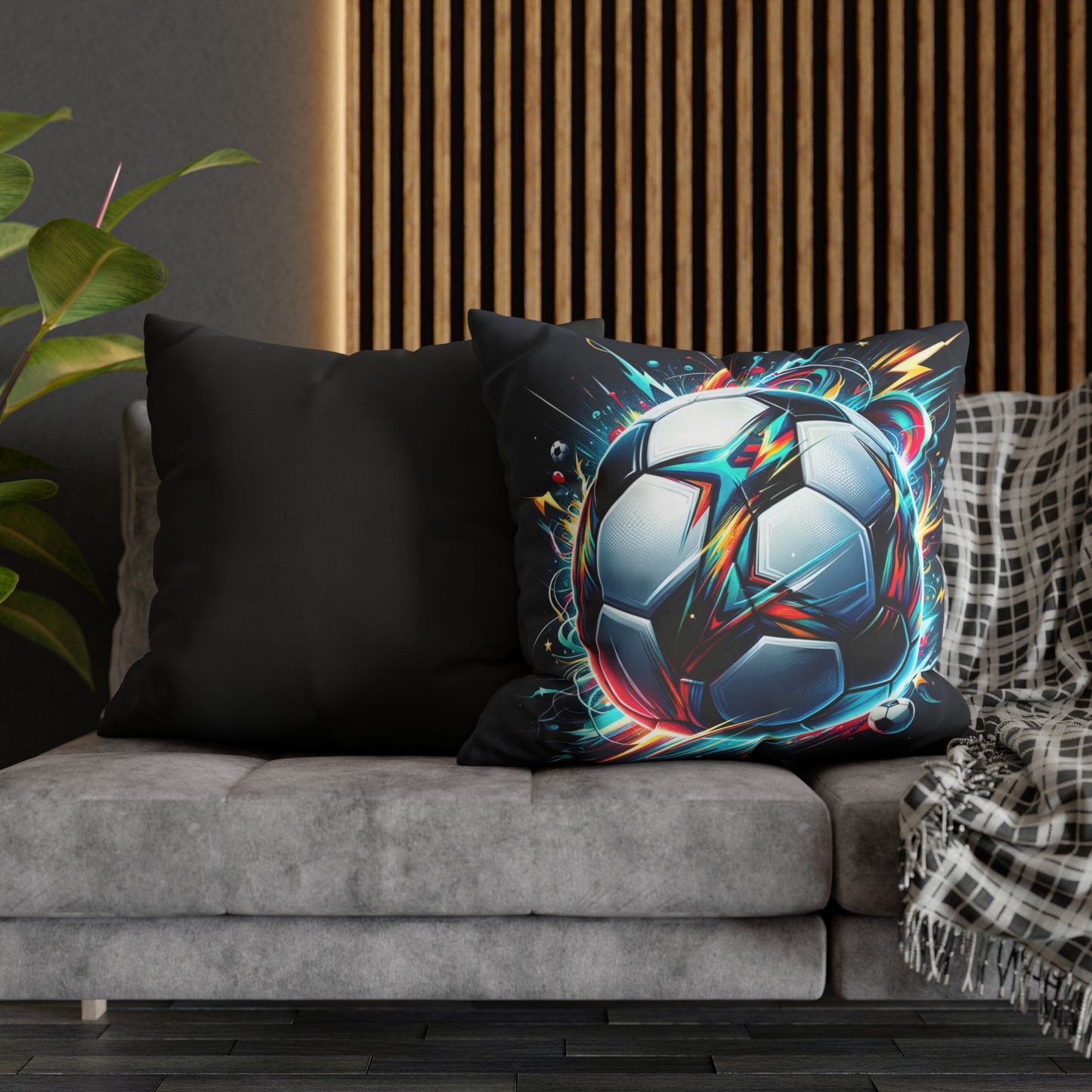 Football Magic Square Poly Canvas Pillowcase