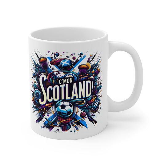 Come on Scotland 11oz White Mug