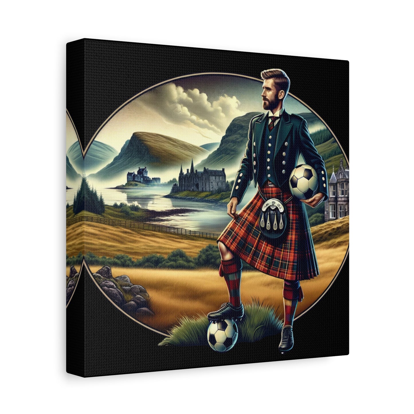 Scottish Footballer Matte Canvas, Stretched, 1.25"